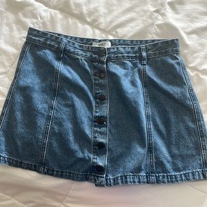 Forever 21 Blue Denim Button-up Jean Skirt